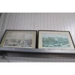 Two coloured prints 'A View of Hight Street Southw