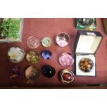 A boxed Caithness paperweight and various other pa