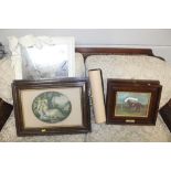 A pair of prints depicting race horses; a pair of