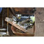 A box containing mixer tap, Champion D head nails,