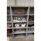 A modern grey open fronted bookcase VAT