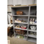 A modern grey open fronted bookcase VAT