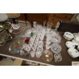 A collection of table glassware including ships de