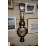 A mahogany and boxwood strung banjo barometer