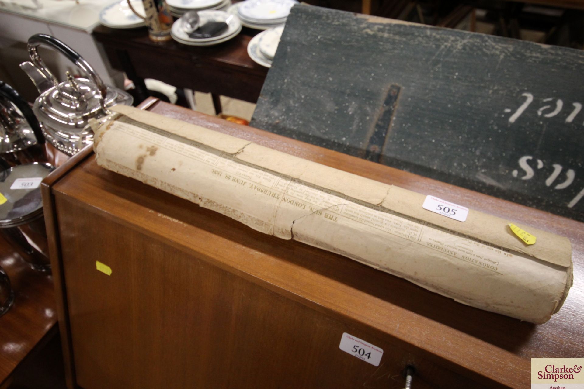 A roll of Victorian documents