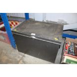 A metal storage box