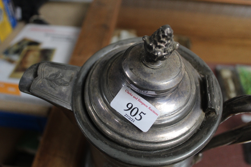 A large silver plated lidded jug - Image 3 of 3