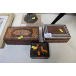 Three inlaid trinket boxes