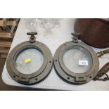 A pair of Simpson Lawrence of Glasgow portholes
