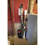 A pair of Head skis and Fischer skis together with