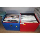 Two cases containing 45rpm records