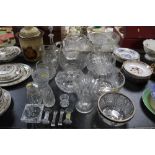 A quantity of glassware to include decanters, bowl