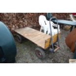 A four wheel hand cart