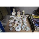 A miniature tea set, Crown Staffordshire tea pot,