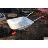 A lightweight garden wheelbarrow