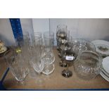 A quantity of various glassware to include pint gl