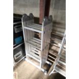 A multi purpose aluminium folding ladder