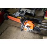 A Stihl MS211 chainsaw