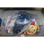 A box containing various children's toys