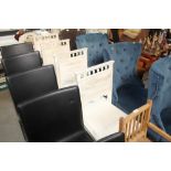 Four painted block back dining chairs