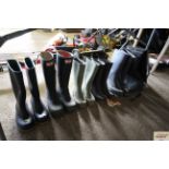 A quantity of various wellington boots (3 x size 6