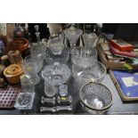 A quantity of table glassware to include decanter;