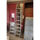 A folding aluminium step ladder