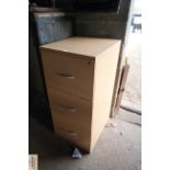 A modern three drawer filing cabinet