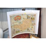 An unframed coloured map of Somerset