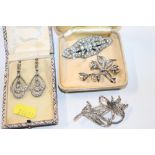 Various marcasite and other costume jewellery