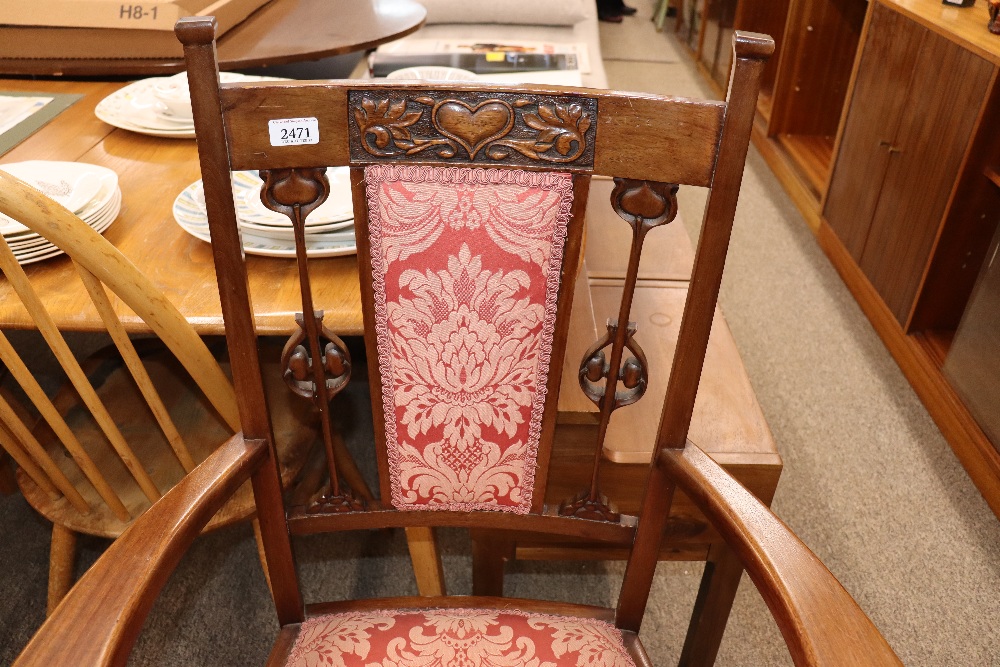 An Art Nouveau Liberty style carved mahogany three - Image 5 of 6