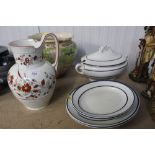 Four Wedgwood oval dishes with matching tureen and