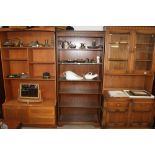 An oak open fronted bookcase