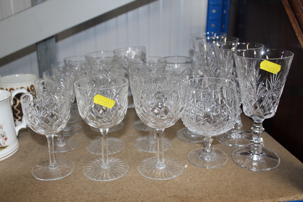 A quantity of table glassware