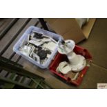 A plastic box of various wall sockets, light switc