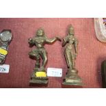 Two Eastern brass figures