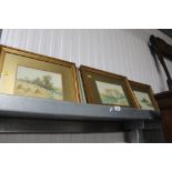 I W Phillips, four watercolour studies depicting l