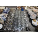 A collection of table glassware