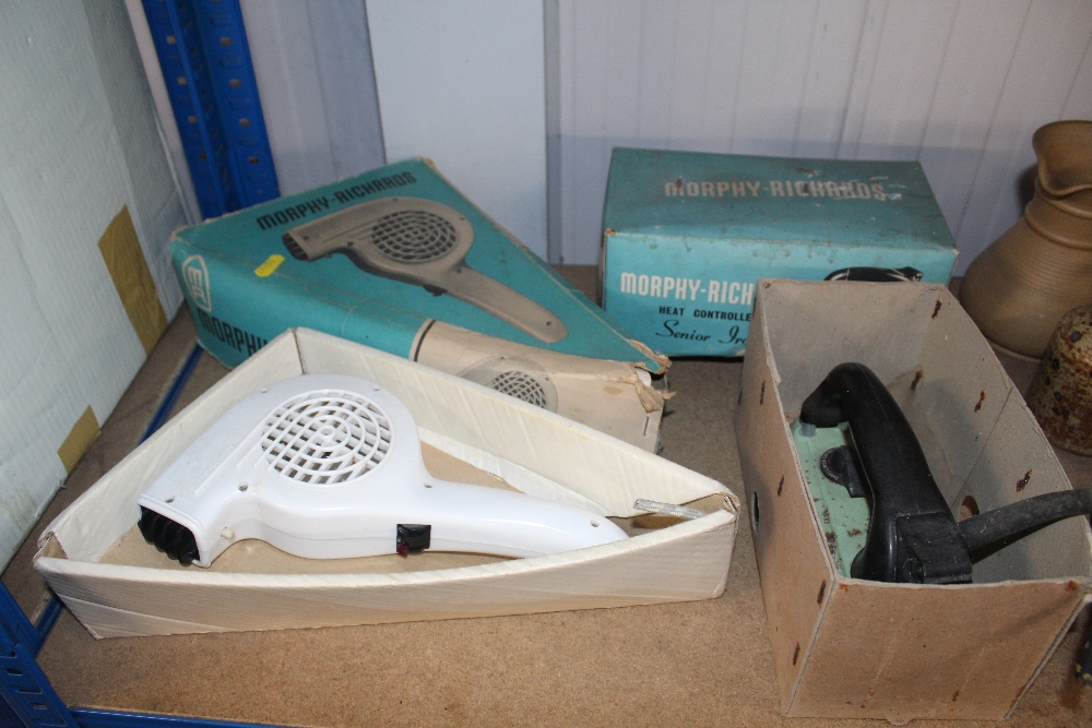 A vintage Morphy Richards hairdryer with original