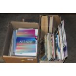 Two boxes of art related books etc