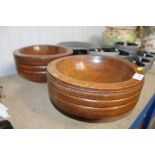 Two turned wooden bowls