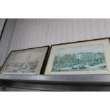 Two framed and glazed colour prints, one depicting