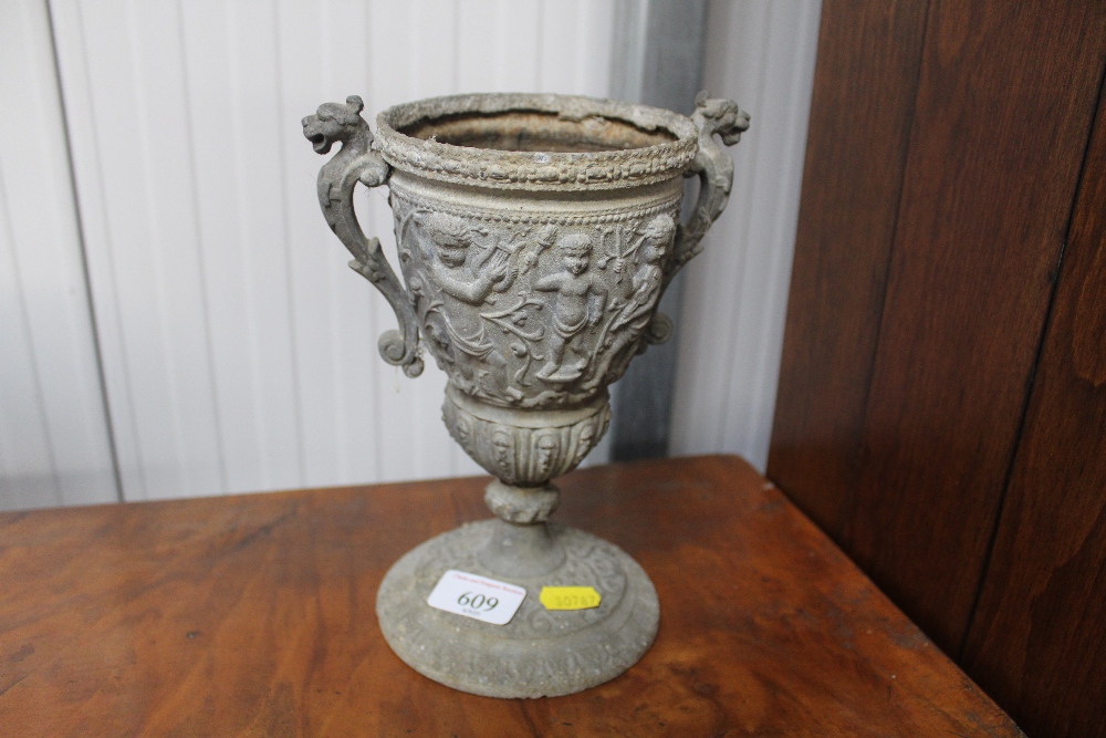 A cherub decorated goblet AF