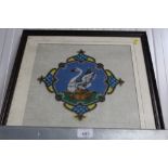 A framed beadwork picture