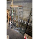 Two metal storage racks