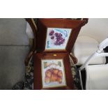 A pair of pine framed still life prints