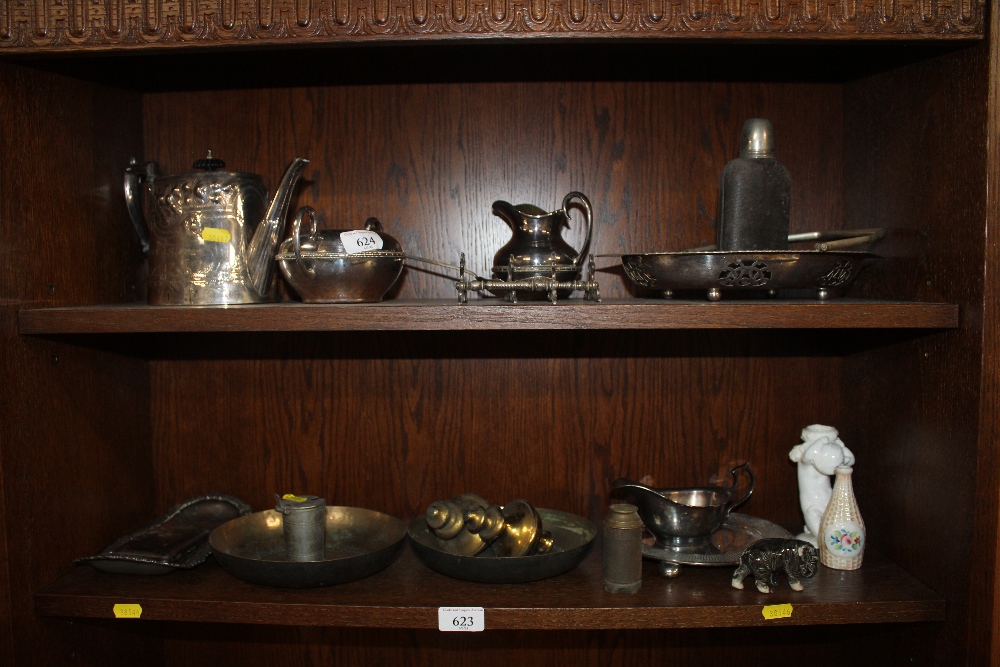 A quantity of silver plated ware, cherub decorated