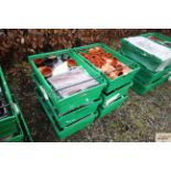 Six plastic trays containing a large quantity of m