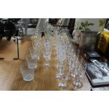 A quantity of table glassware