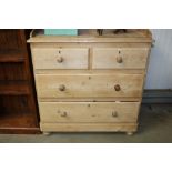 A stripped pine chest fitted two short over two lo